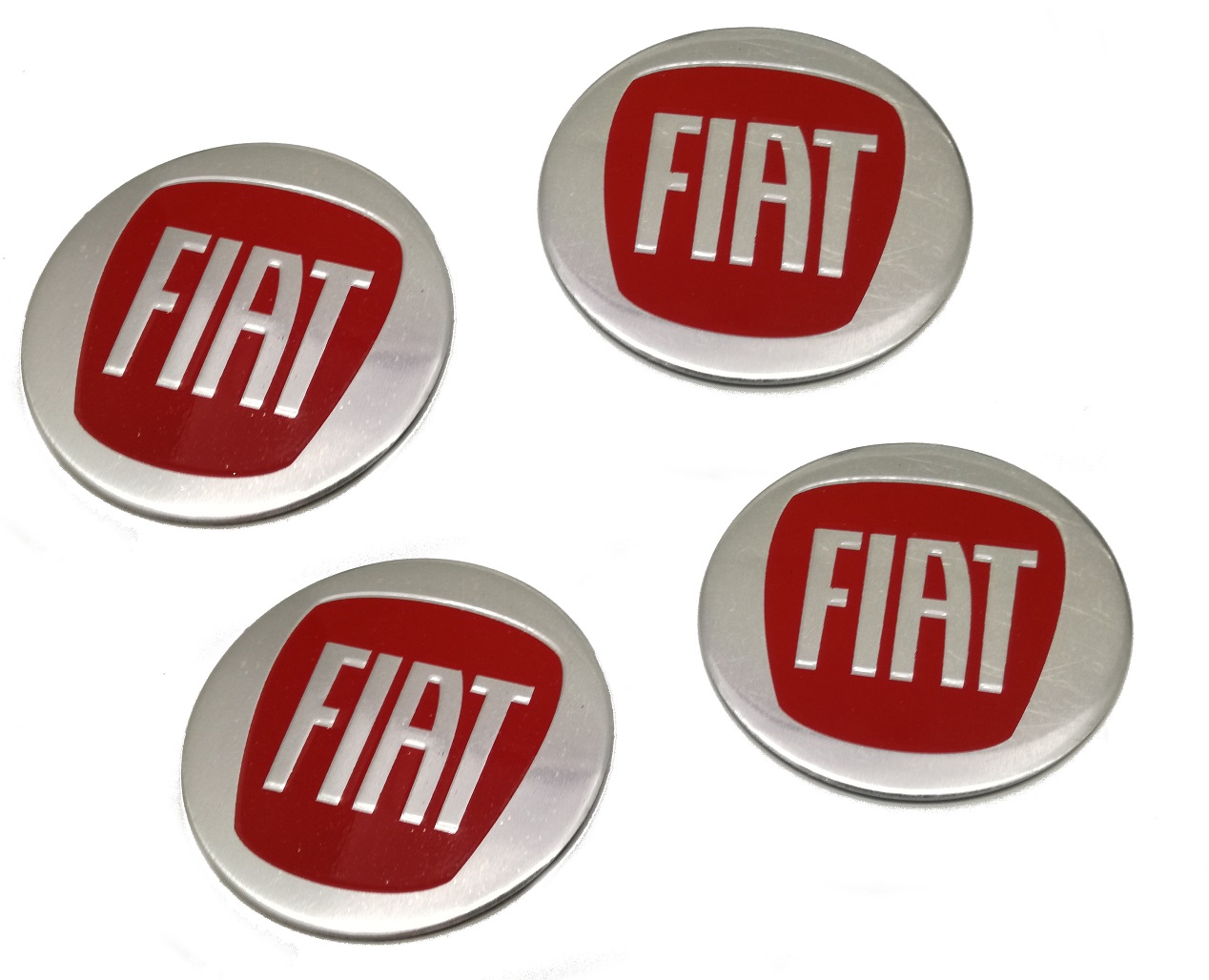 Emblematy aluminiowe do samochodu FIAT , 4 sztuki, logo