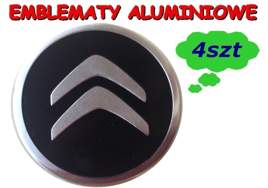 Emblematy aluminiowe do samochodu CITROEN , 4 sztuki, logo