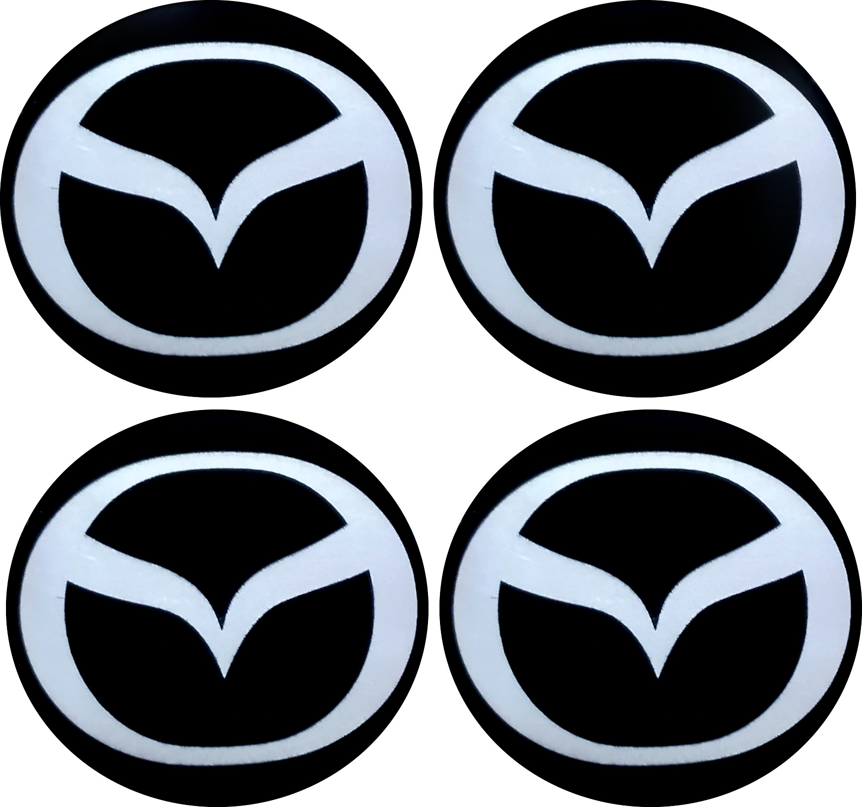 Emblematy samochodowe na kołpaki Logo Mazda 56 mm napis