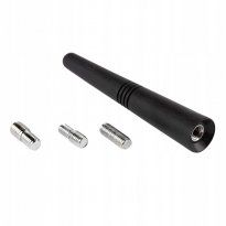 Antena krótka czarna bat maszt 9 cm + trzy adaptery na gwint 5 mm 6 mm 7 mm