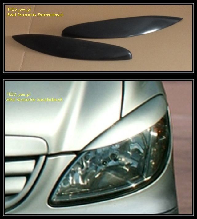 Brewki na reflektory ABS czarne, na lampy przednie do samochodu Mercedes Vito II, Viano, W639 ,  905900