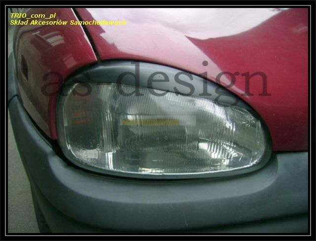 Brewki na reflektory, na lampy przednie do samochodu Opel Corsa B -1003900 ABS