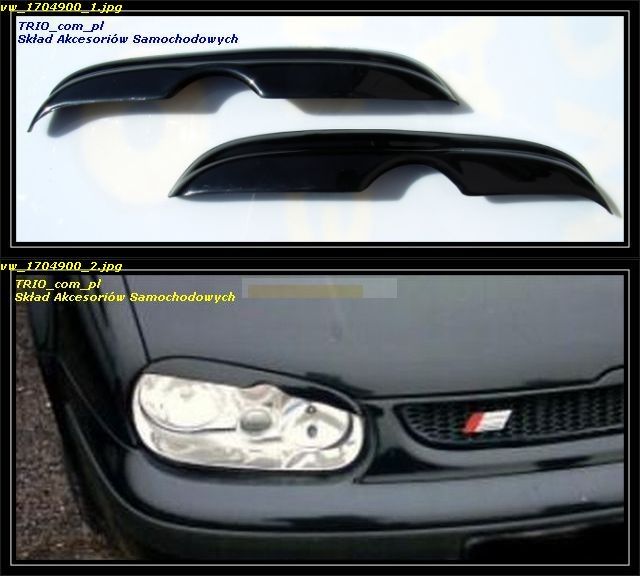 Brewki na reflektory, na lampy przednie do samochodu Volkswagen Golf IV -1704900 ABS
