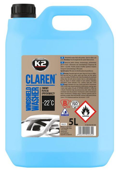 Claren K2 -22 5L zimowy płyn do spryskiwaczy zapachowy