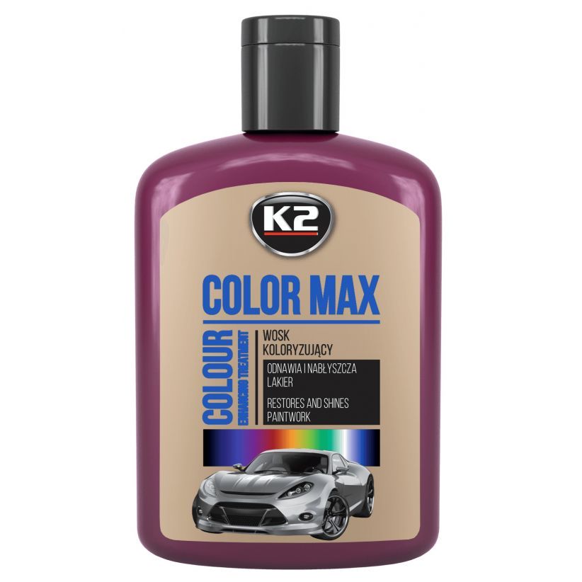 COLORMAX 200ml Bordowy wosk mleczko koloryzujące do karoserii na samochód do pielęgnacji lakieru