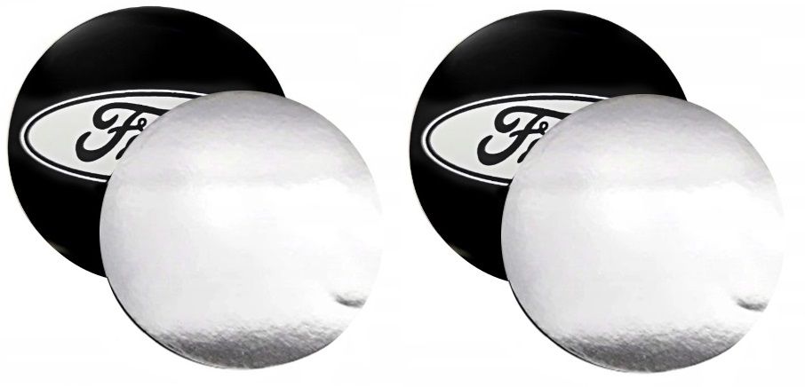 Emblematy silikonowe naklejki samochodowe na kołpaki zamienniki oryginałów do Ford czarne czarny 55mm, 5,5cm, zamienniki na kołpaki lub dekielki