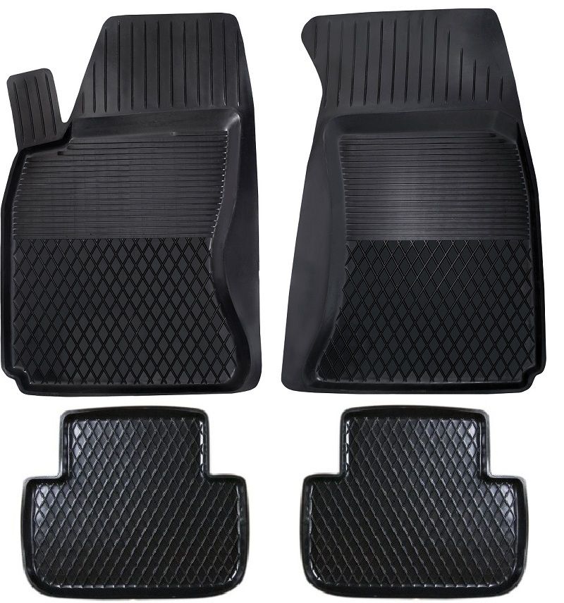 Dywaniki gumowe do samochodu Nissan X-Trial ( komplet lub dywanik na sztuki, przody, tyły ) czarne pod wymiar z rantem 