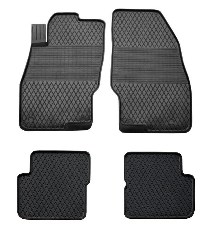 Dywaniki gumowe do samochodu Opel Corsa D E ( komplet lub dywanik na sztuki, przody, tyły ) czarne pod wymiar z rantem 