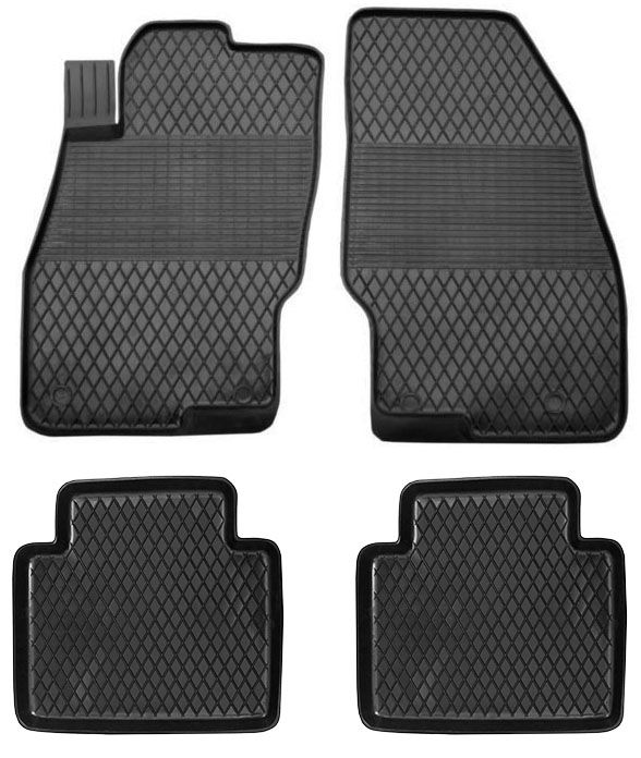 Dywaniki gumowe do samochodu Toyota Hilux ( komplet lub dywanik na sztuki, przody, tyły ) czarne pod wymiar z rantem
