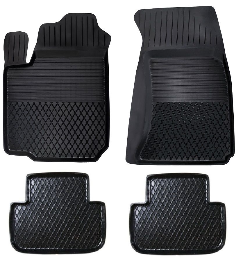 Dywaniki gumowe do samochodu Toyota Aygo ( komplet lub dywanik na sztuki, przody, tyły ) czarne pod wymiar z rantem 