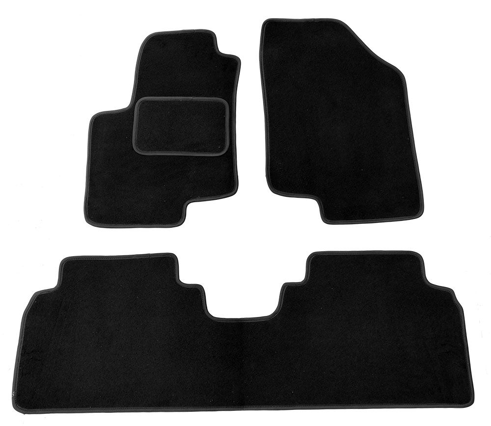 Dywaniki welurowe czarne dedykowane do samochodu Kia Venga od 2010r. czarne z lamówką dywaniki pod wymiar samochodu