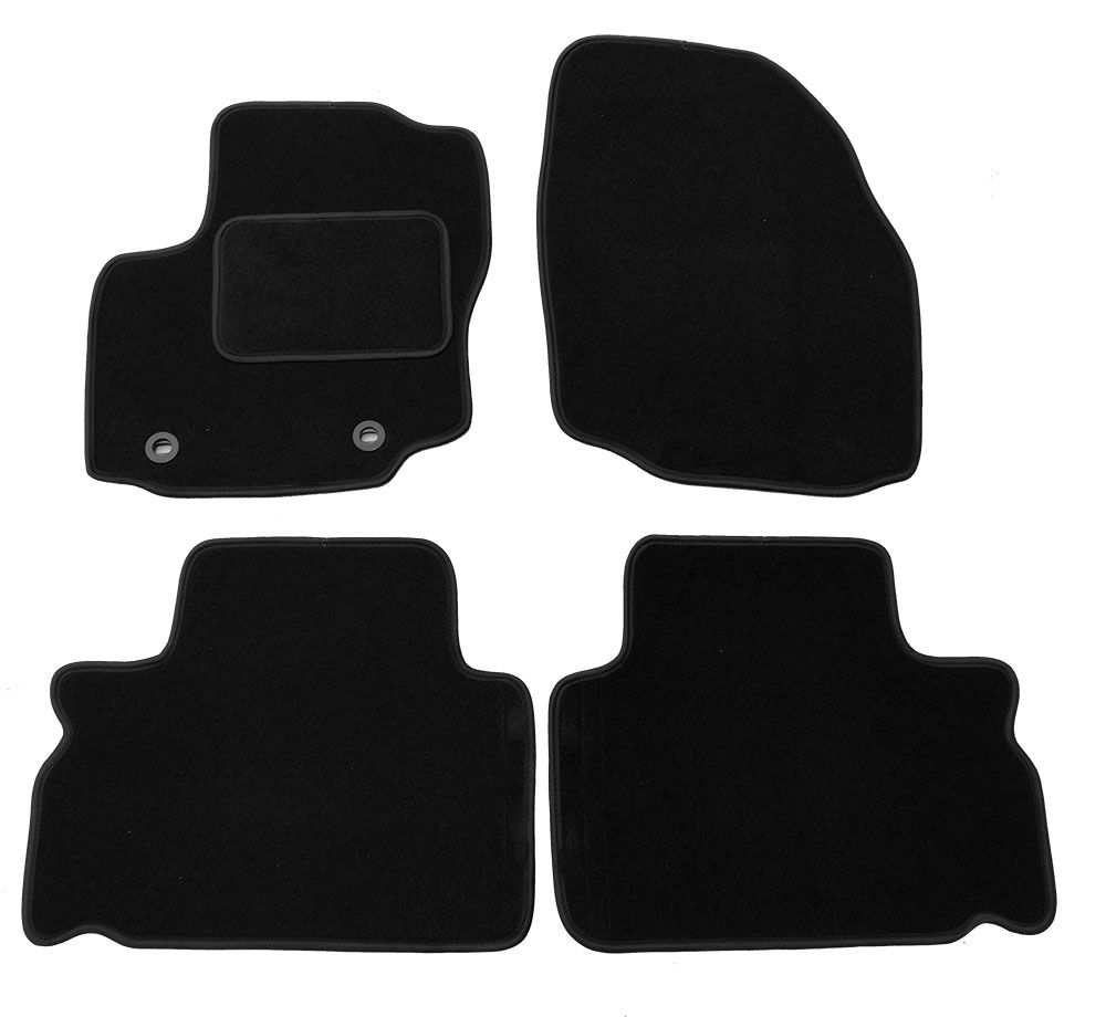 Dywaniki welurowe do samochodu Ford S-max 2006 - 2015 czarne z lamówką dywaniki pod wymiar samochodu