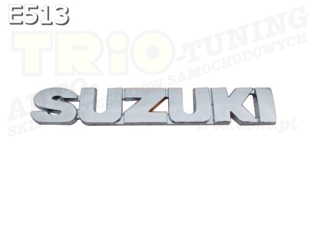 Emblemat napis Suzuki, emblemat srebrny na karoserię