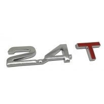 Emblemat cyferki pojemność moc silnika 2.4T , 2 4 T ,literka T czerwona na tył,  na karoserię, na błotniki wykonane z ABS mocowane i montowanie na taśmie transportowej do Volvo V70 , Audi E602 nowość 