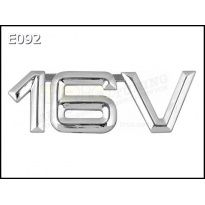 Emblemat , logo napis cyferki  16V  , emblematy  samochodowe na karoserię ,  literki, cyfry, znaczek 16V do samochodu na tył  ,   E092