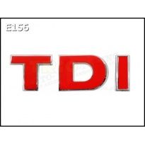 Emblemat , logo napis TDI  , emblematy  samochodowe na karoserię ,  literki napis TDI czerwony do samochodui na tył  ,   E156 