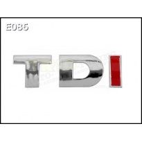Emblemat , logo napis TDI  , emblematy  samochodowe na karoserię ,  literki napis TDI do samochodui na tył  ,   E086
