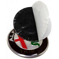 Emblemat znaczek wypukły aluminiowy zamiennik oryginału do Alfa Romeo na kierownicę o średnicy 40mm wersja nowa Alfa Romeo new color, znaczek wykonany z aluminium posiadający od spodu mocną taśmą dwus