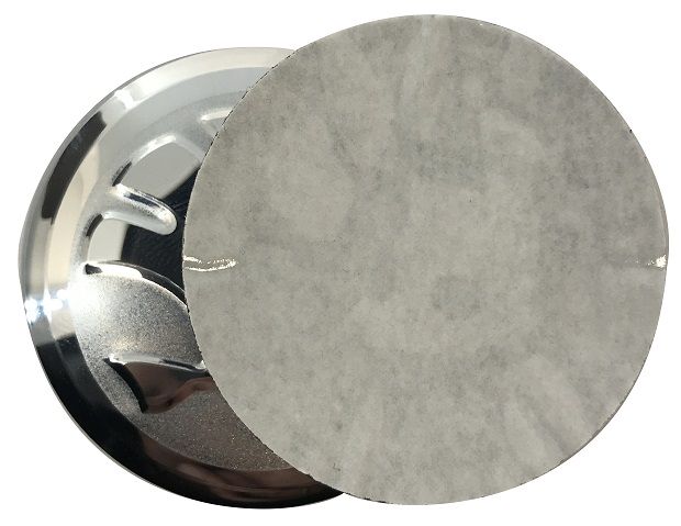 Emblematy 60mm naklejki samochodowe aluminiowe zamienniki oryginałów do Skoda srebrne, wykonane z aluminium z taśmą dwustronną na kołpaki dekielki
