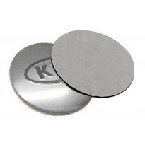 Emblematy naklejki zamiennik oryginału aluminiowy do KIA srebrna 56mm, wykonane z aluminium z taśmą dwustronną na kołpaki dekielki