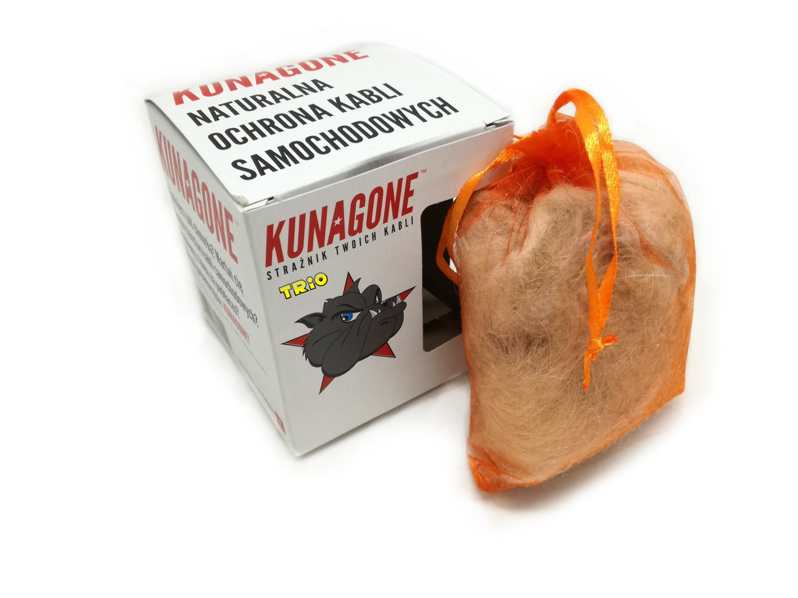 Kunagone - produkt odstraszający kuny i inne gryzonie, chroni samochód i poddasza przed szkodnikami działa również na dzikie zwierzęta, chroni instalacje elektryczne w samochodzie