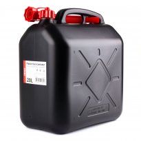 Kanister plastikowy czarny kanciasty 20L na paliwo benzyne olej + lejek atest 