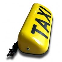 Lampa kogut do taksówki w kolorze żółtym na 12V mocowana na magnesy ,Szpakówka z czarnym napisem TAXI